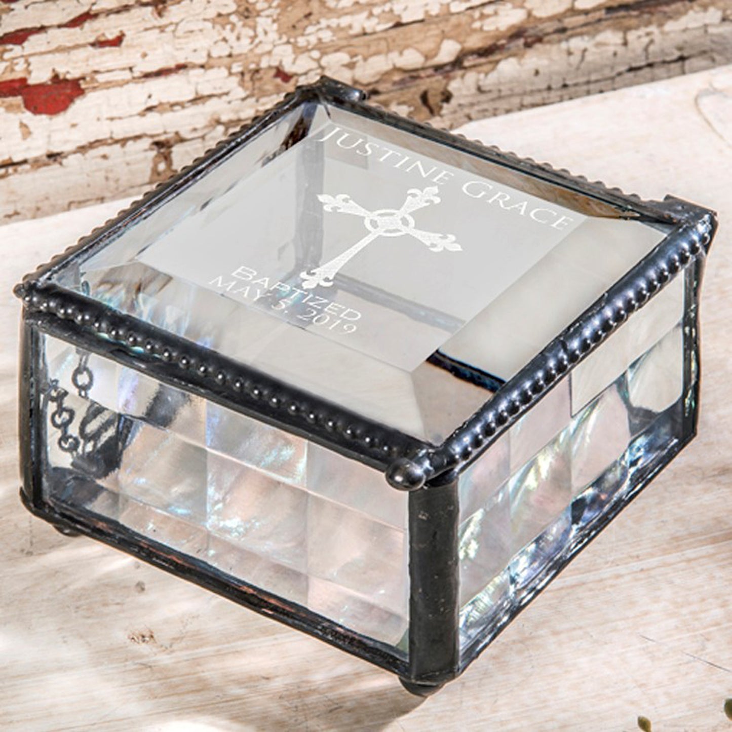 Personalized Baptism Keepsake Box by J Devlin | Box 333 EB222