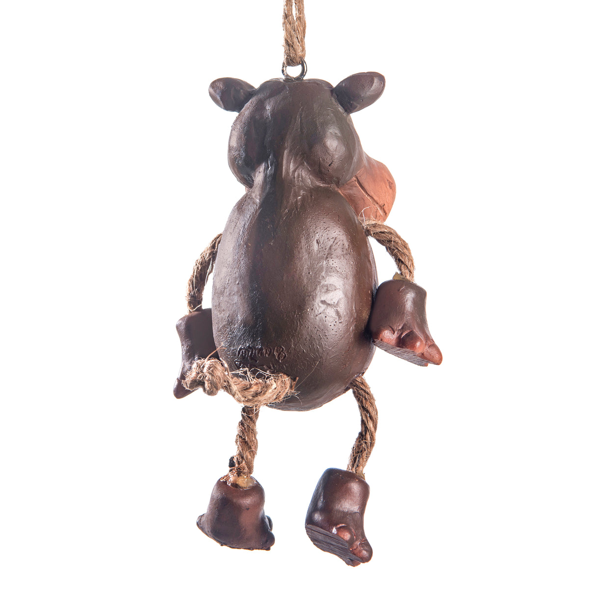 Back view of Bert Anderson hippo ornament. Afican safari home decor.