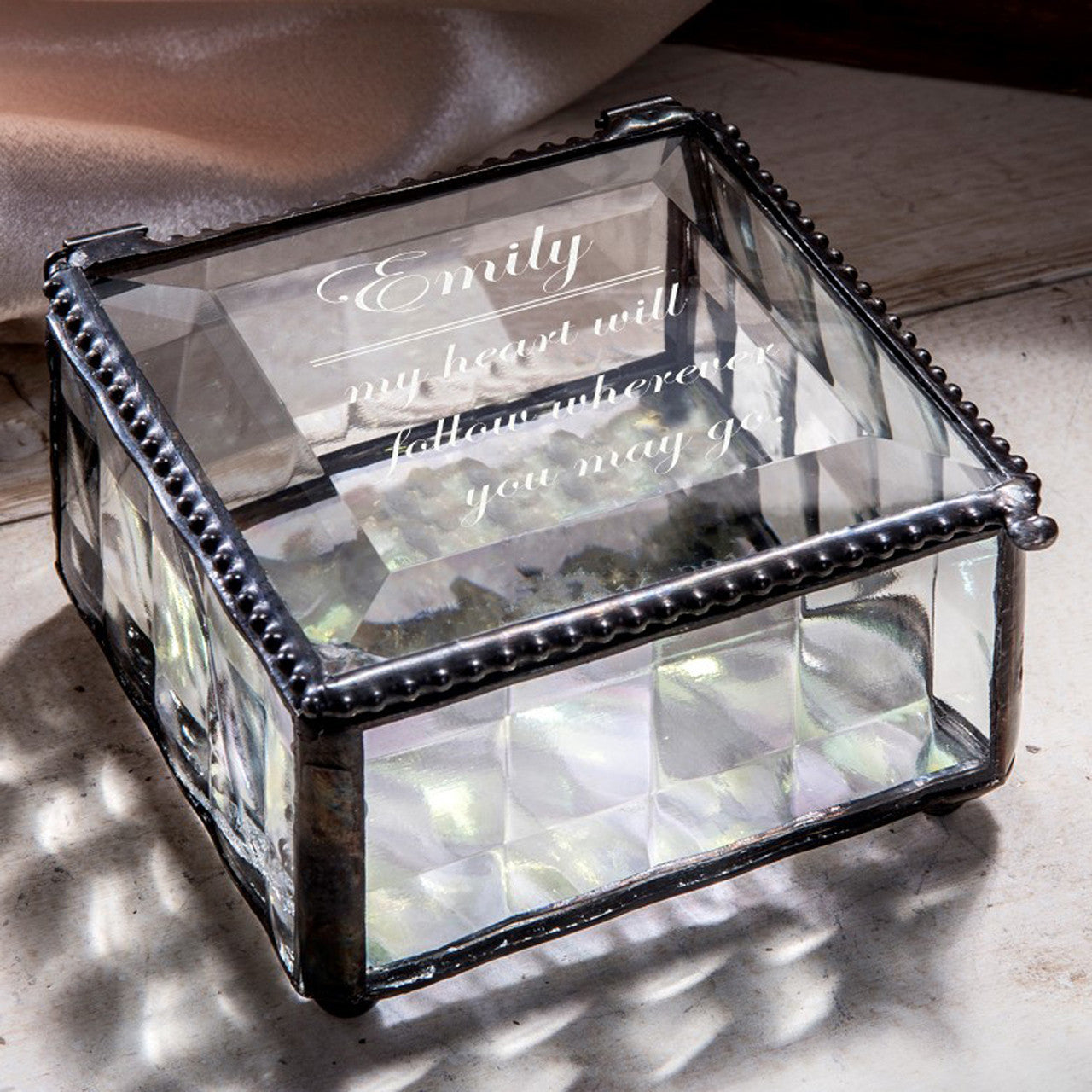 Personalized Glass Box Custom Message | Box 333 EB246