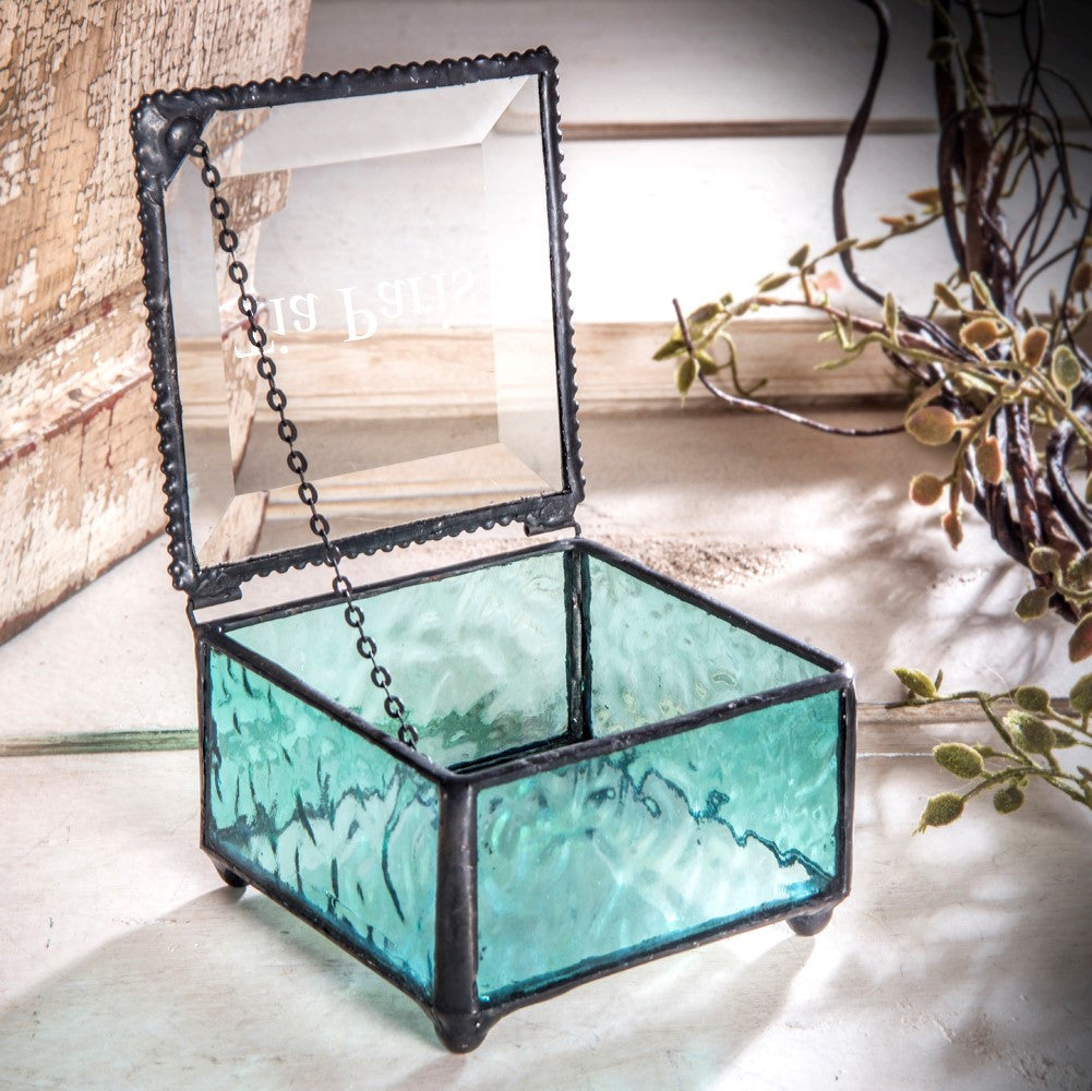 Personalized Gift for Her Stained Glass Box Multiple Colors Available Custom Laser Engraved Name Jewelry Display J Devlin Box 333 EB218-1 Series