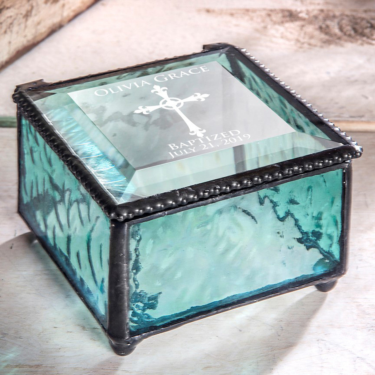 Personalized Baptism Keepsake Box by J Devlin | Box 333 EB222