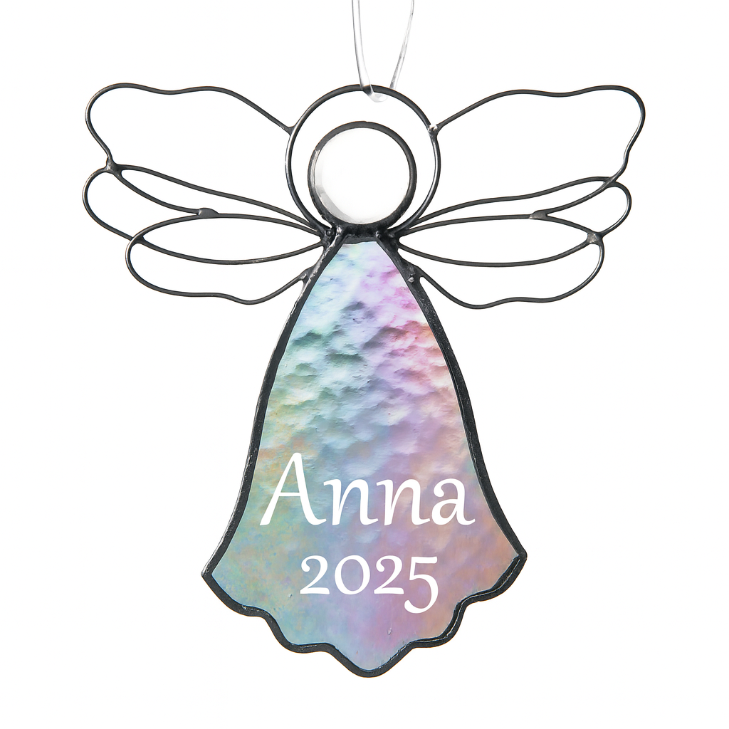 Personalized Glass Angel Ornament by J Devlin | Orn 303-1 EO120