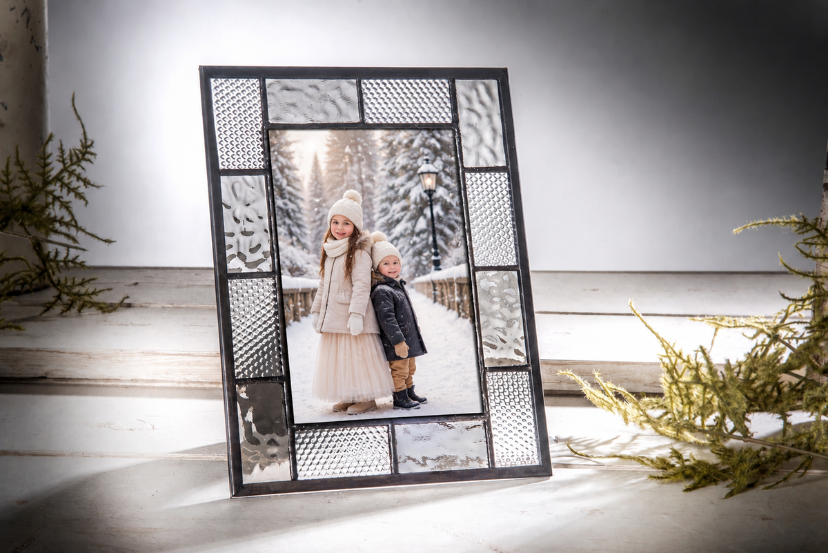 Gray and Clear Textured Glass Frame | PIC 429