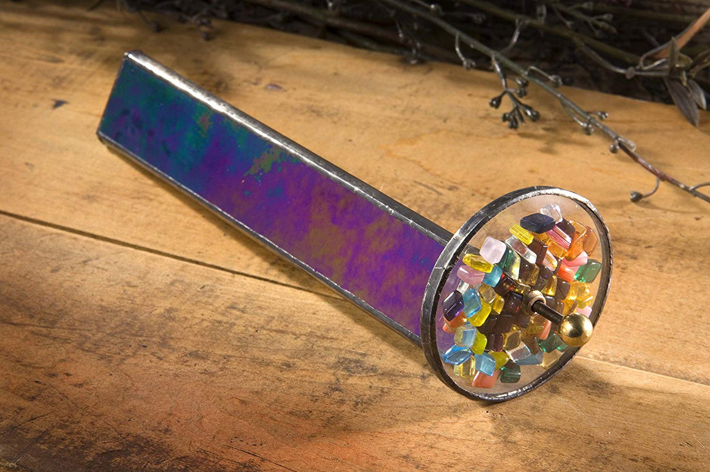 Kaleidoscope Black Iridescent Stained Glass | KAL 102