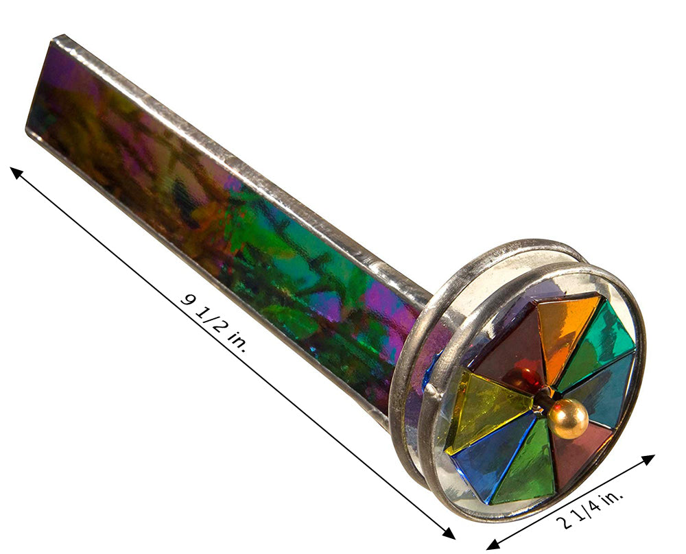 Kaleidoscope Stained Glass Black Iridescent Double Wheel | KAL 110