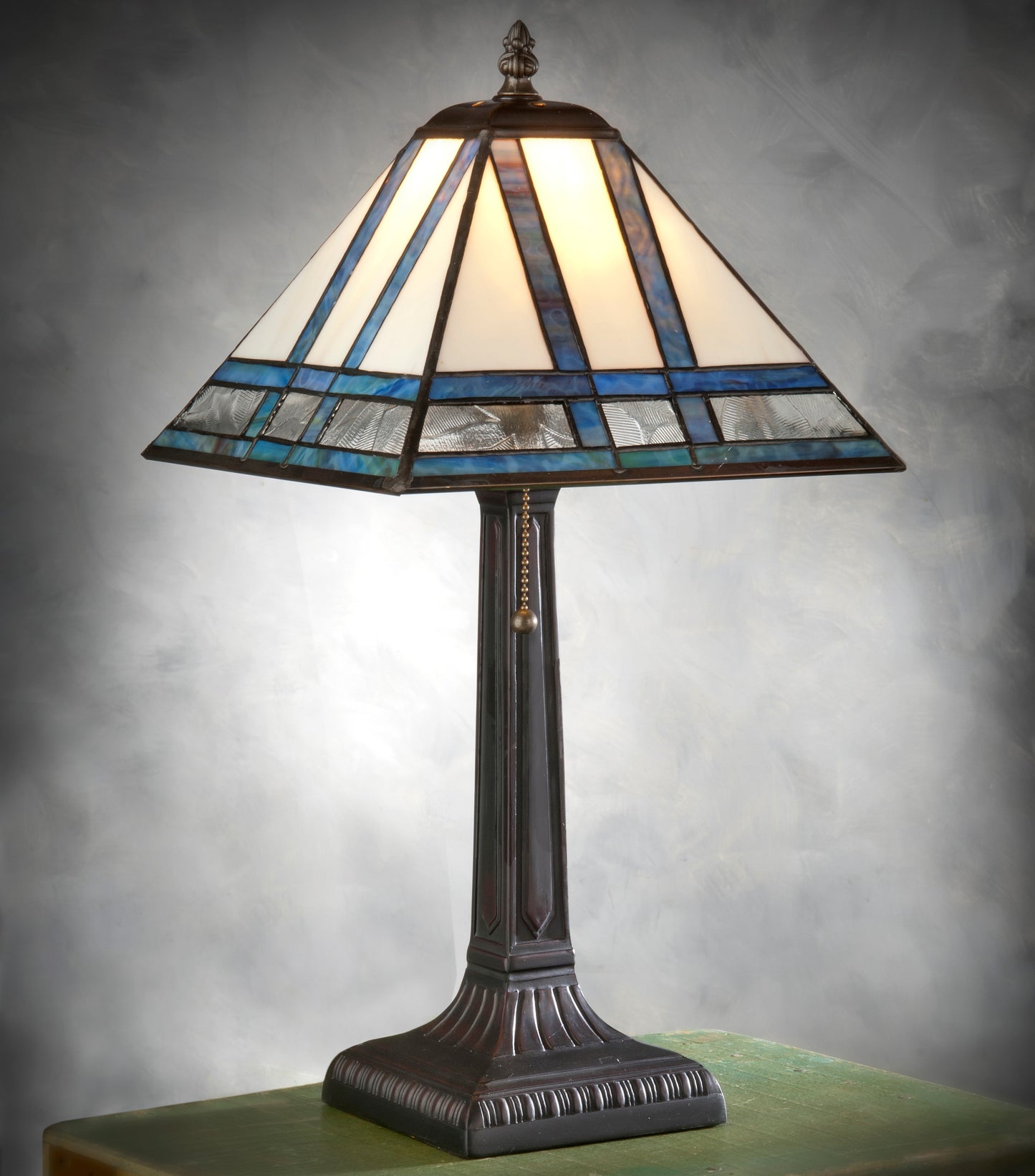 Small Mission Table Lamp Tiffany Stained Glass | Lam 380 TB