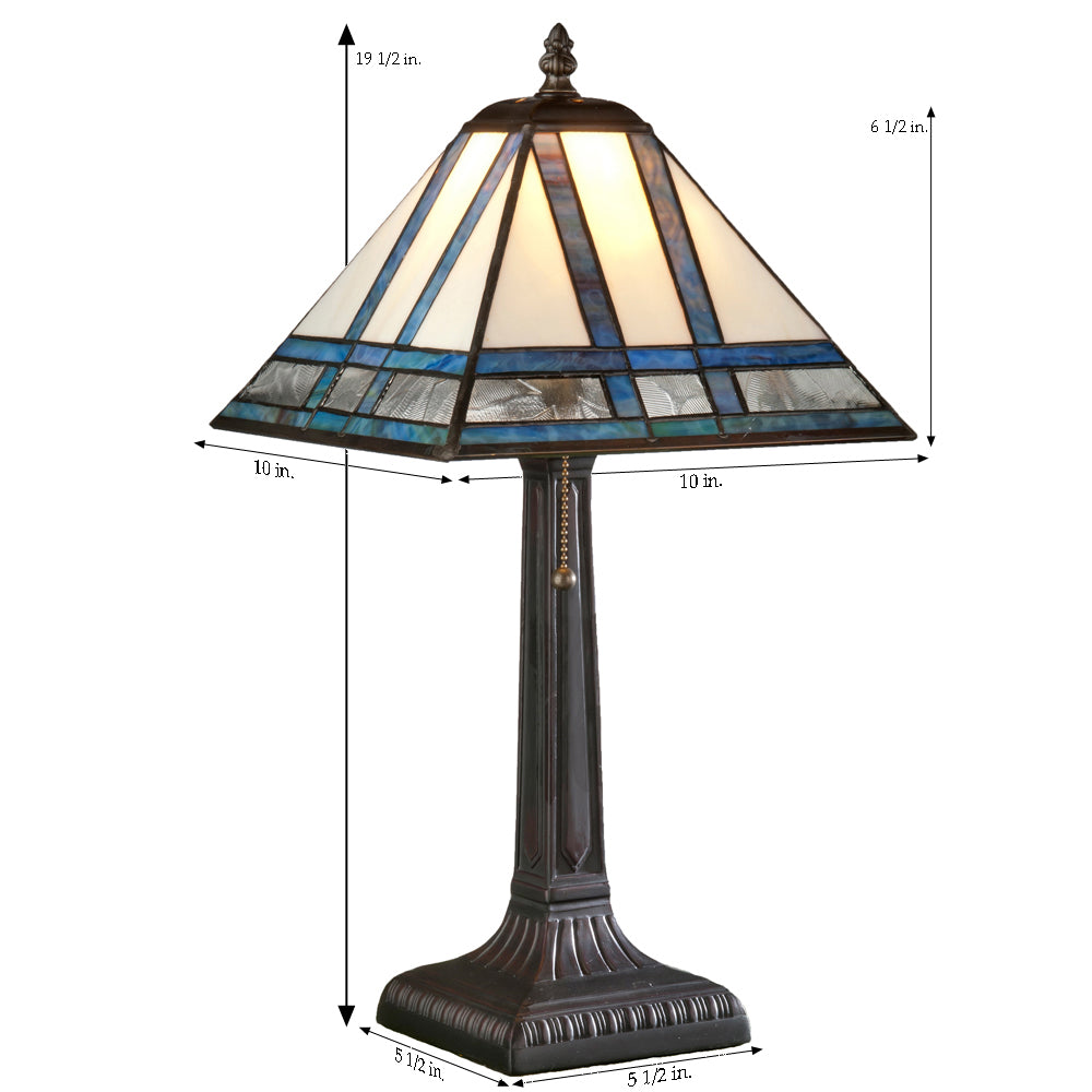 Small Mission Table Lamp Tiffany Stained Glass | Lam 380 TB