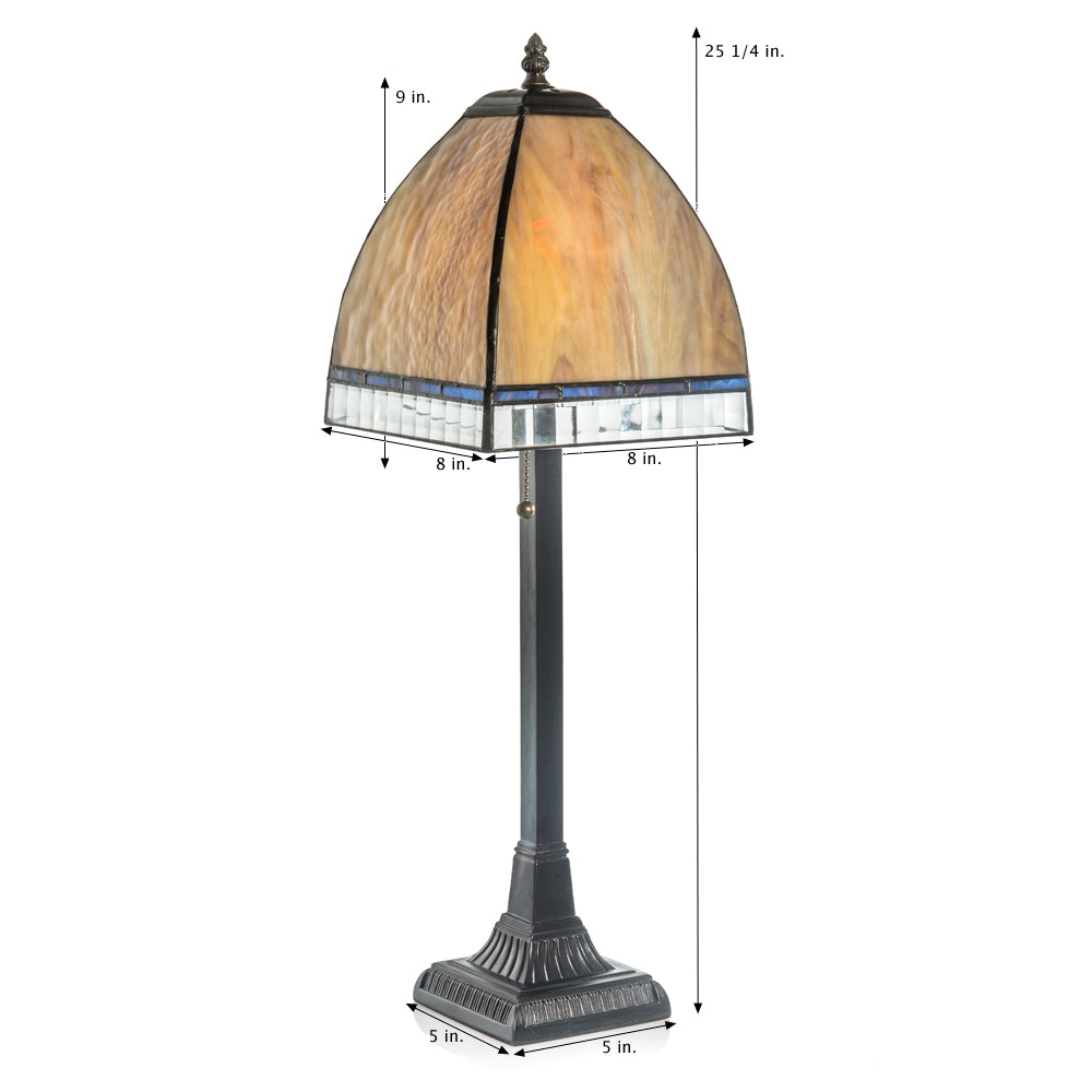 Amber Rose Stained Glass Tiffany Table Lamp | LAM 589-1 TB