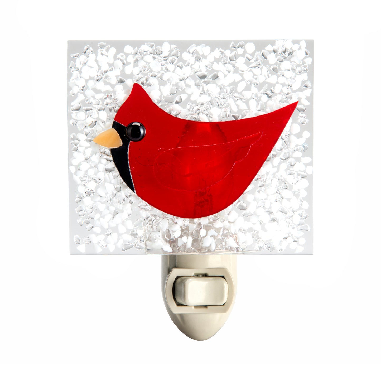 Cardinal Night Light- Red Fused Glass | NTL 227