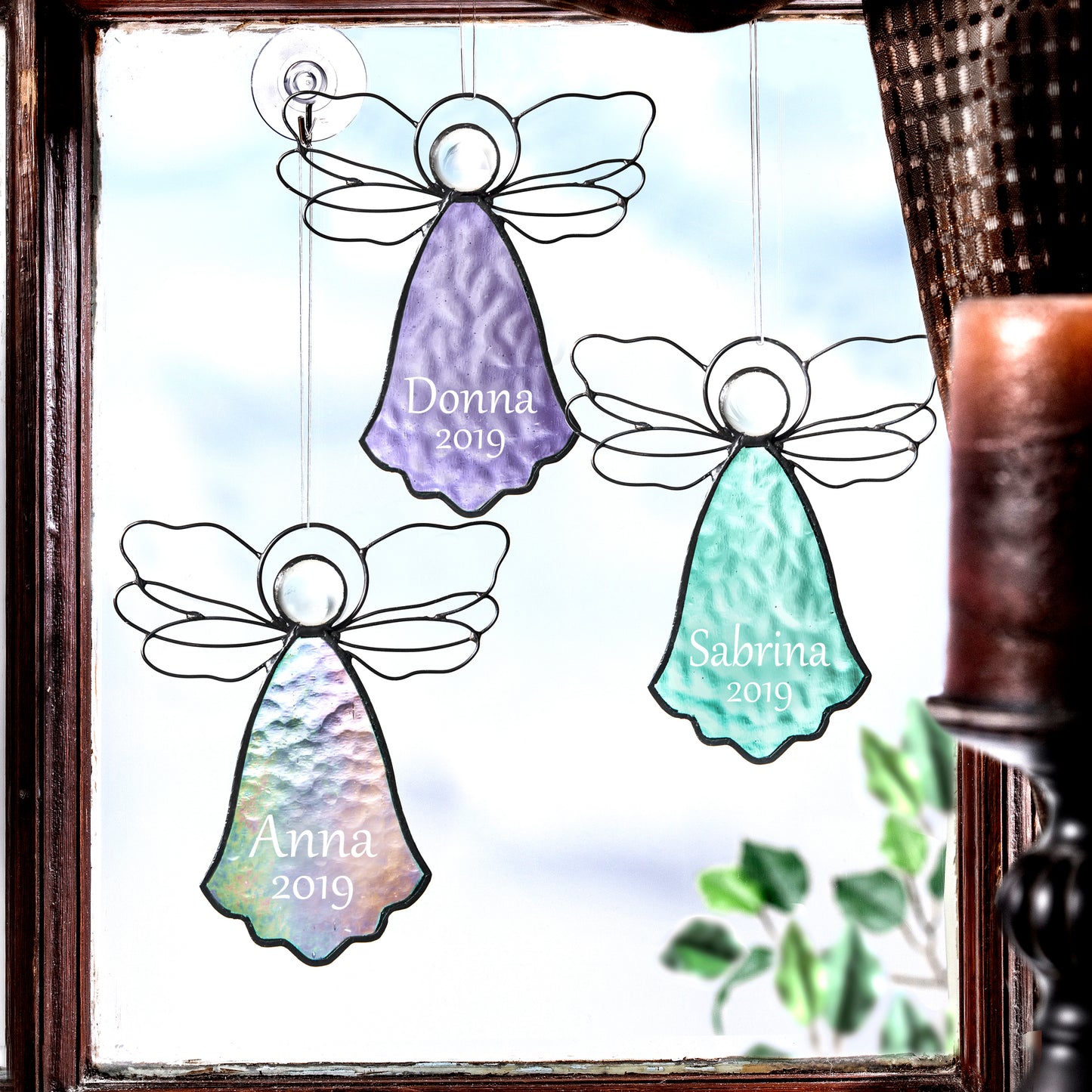 Personalized Angel Ornament Purple  by J Devlin | Orn 303-3 EO120