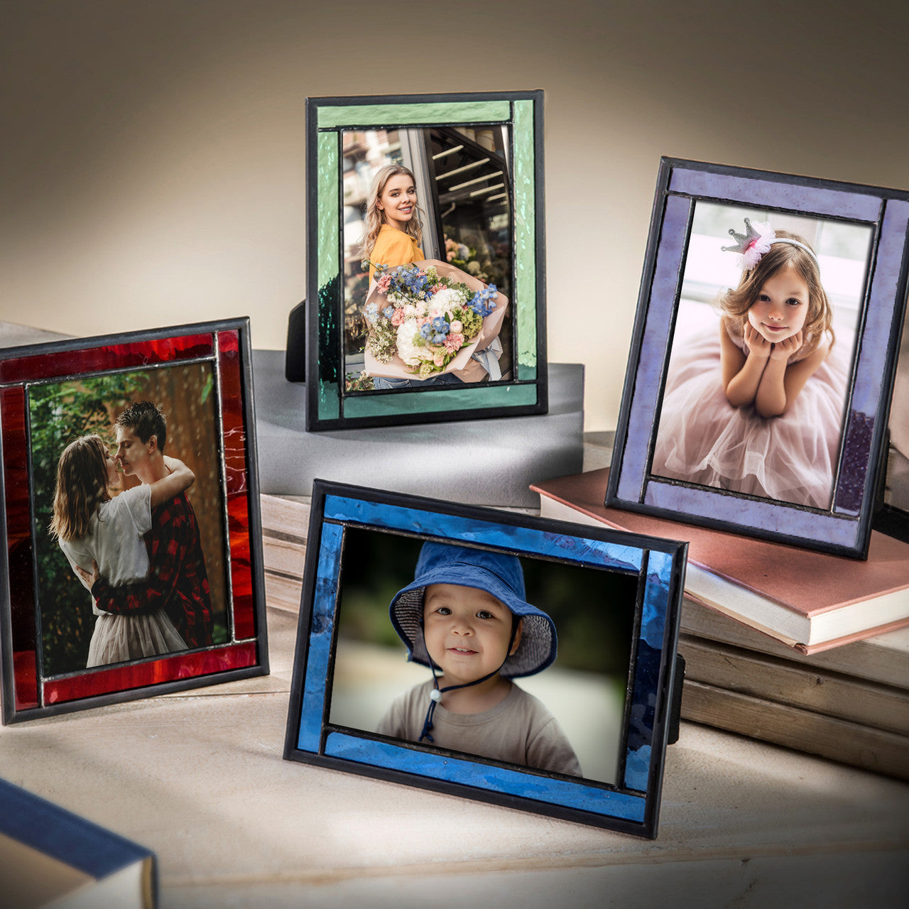 Blue Easel Stained Glass Picture Frame | PIC 324 Series