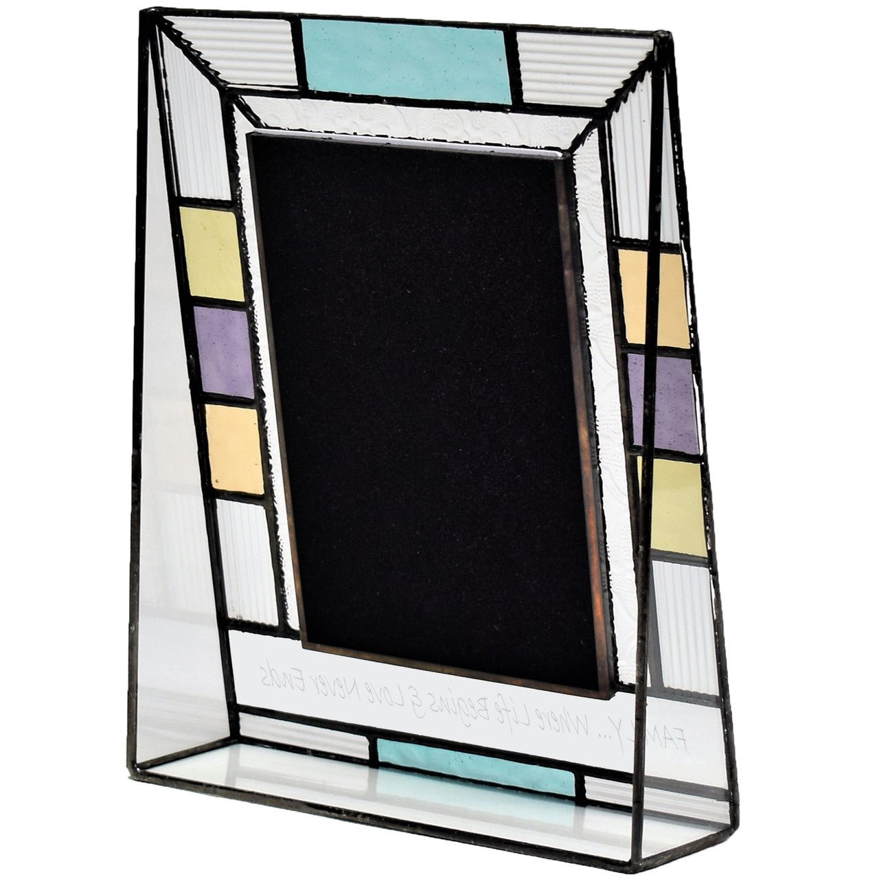 Family Picture Frame Personalized Gift Colorful Stained Glass Multiple Sizes Custom Engraved Pic 391 EP591 Series