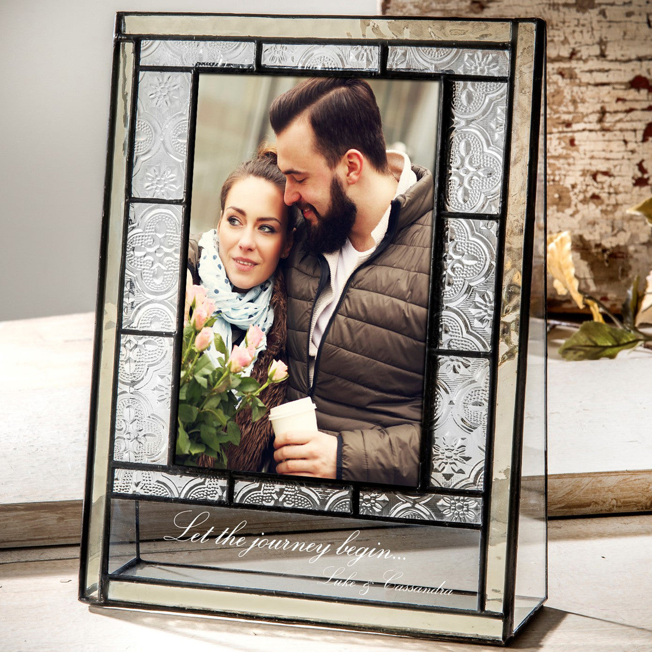 Engagement Gift Personalized Picture Frame by J Devlin | Pic 387 EP564