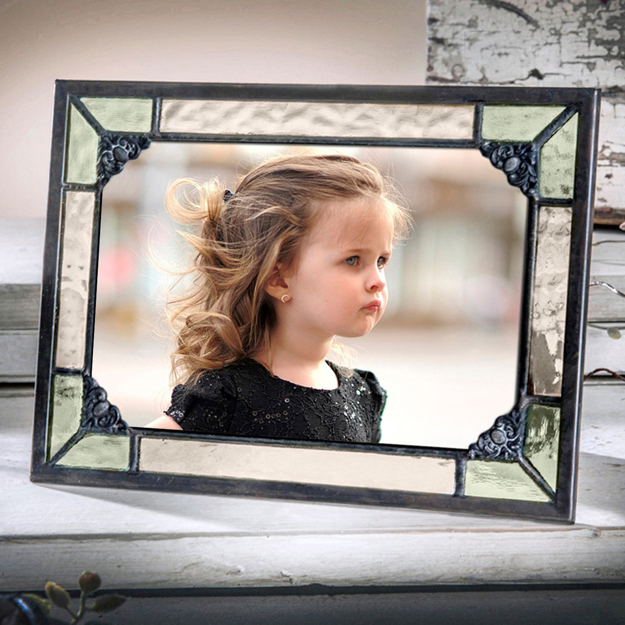 Vintage Green Stained Glass Picture Frames | PIC 404 Series