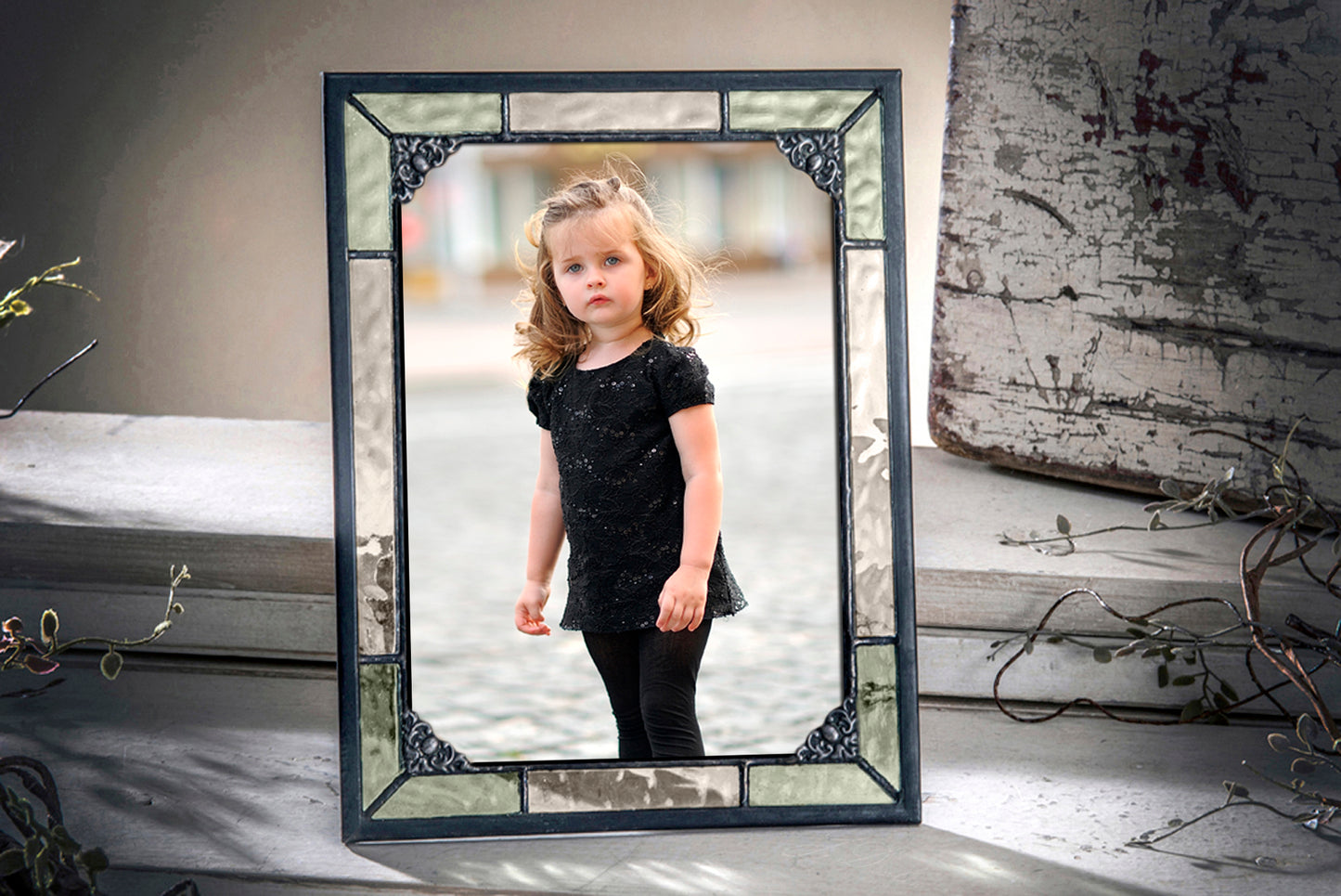 Vintage Green Stained Glass Picture Frames | PIC 404 Series