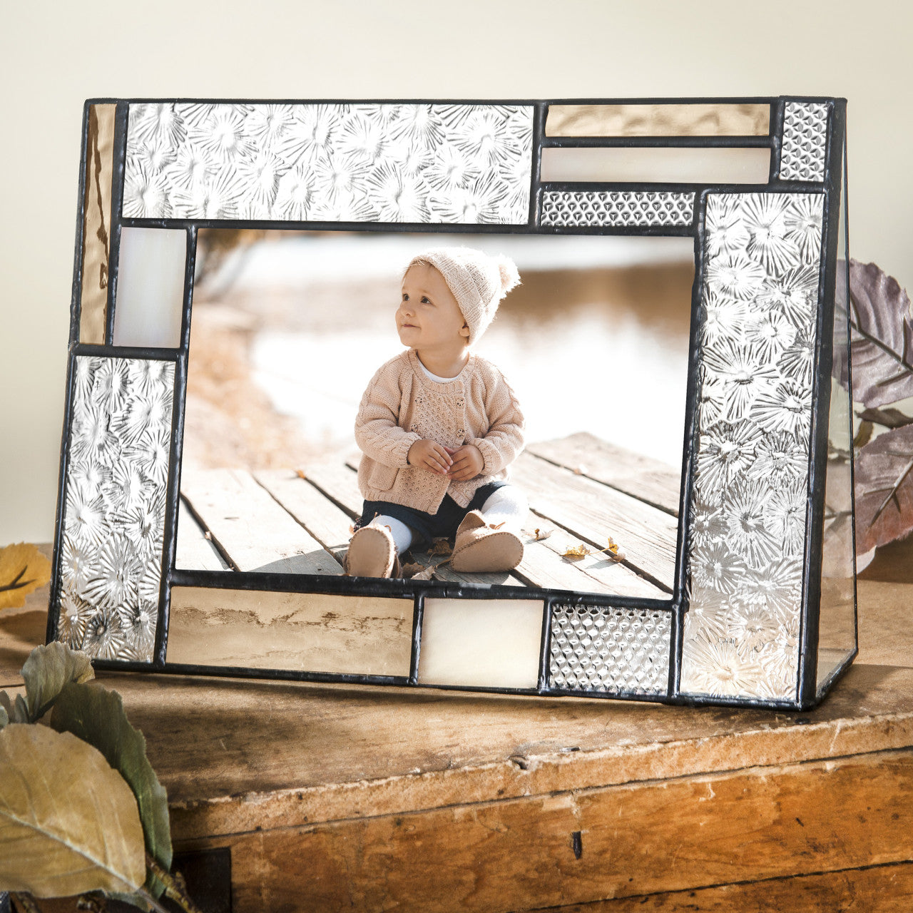 Peach & Ivory Stained Glass Picture Frame | PIC 453 Series