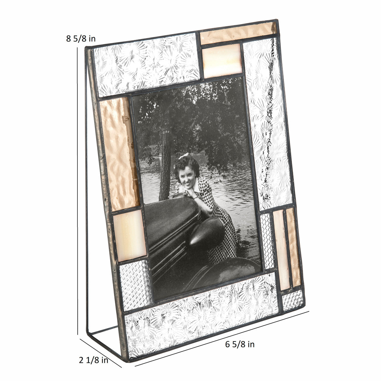 Peach & Ivory Stained Glass Picture Frame | PIC 453 Series