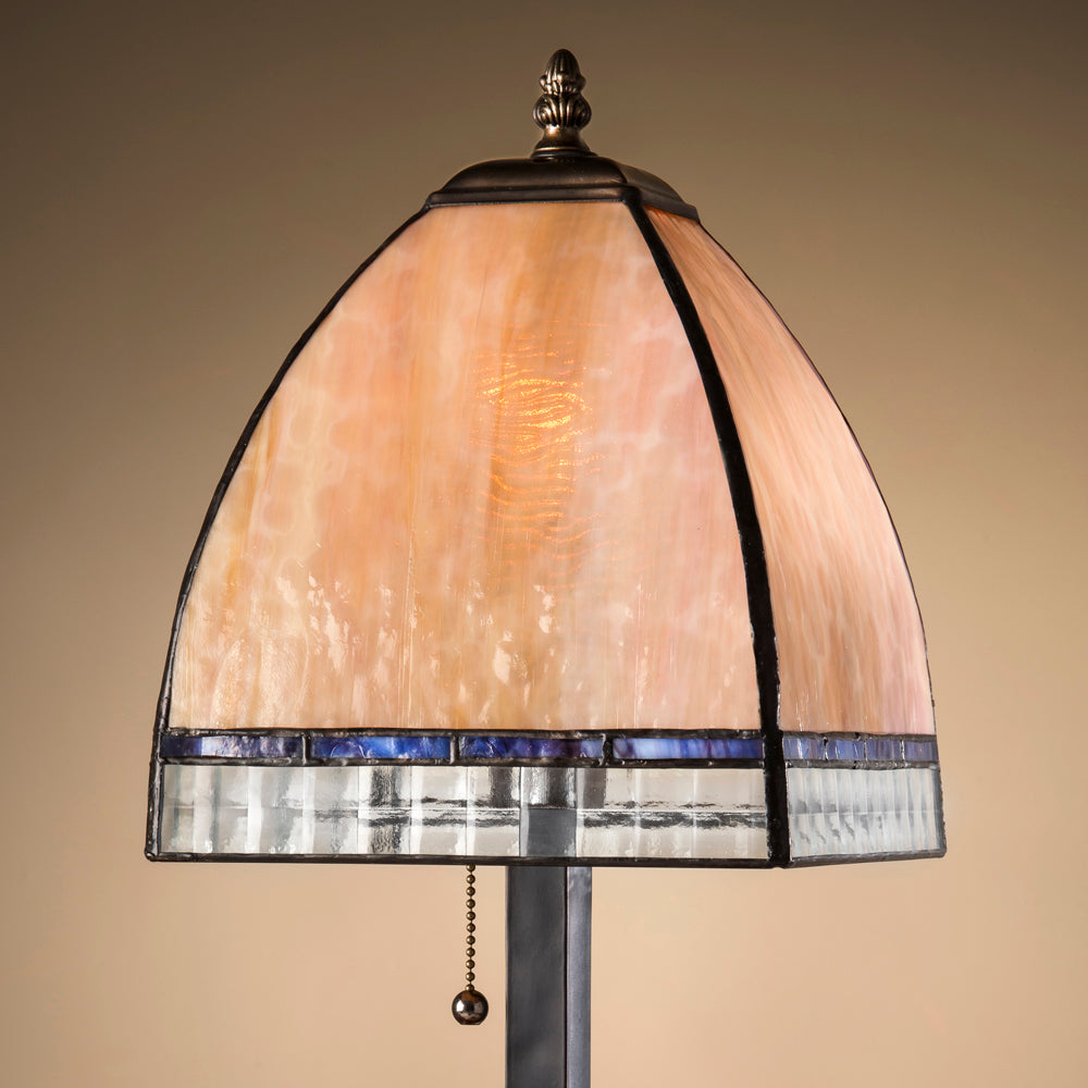Amber Rose Stained Glass Tiffany Table Lamp LAM 589-1 TB – J