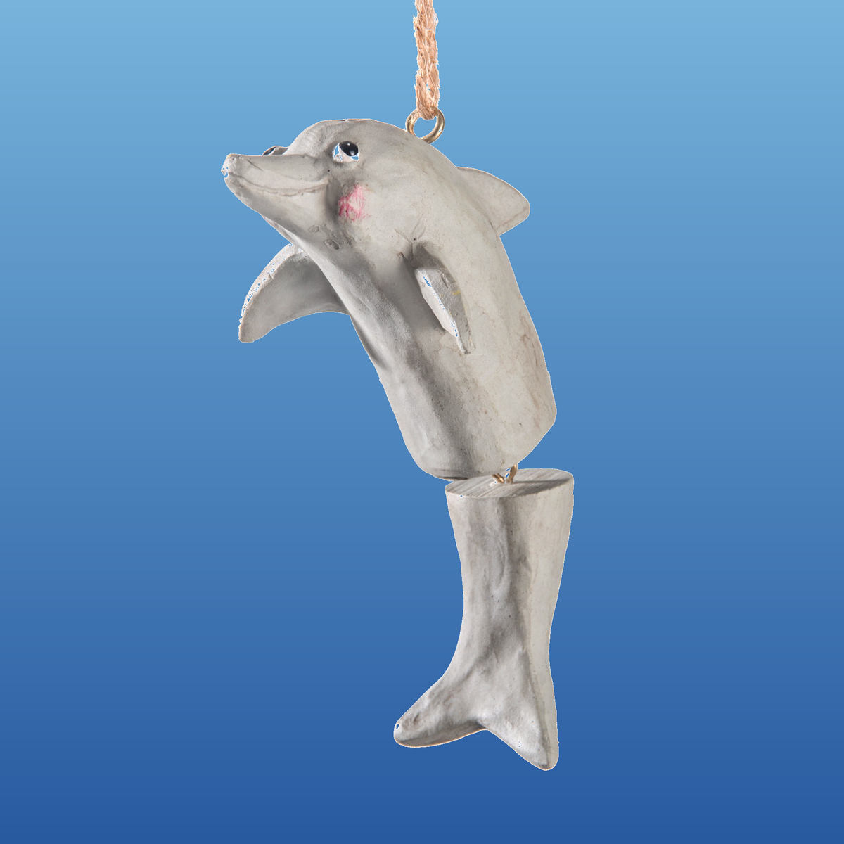 Dolphin ornament on a blue background