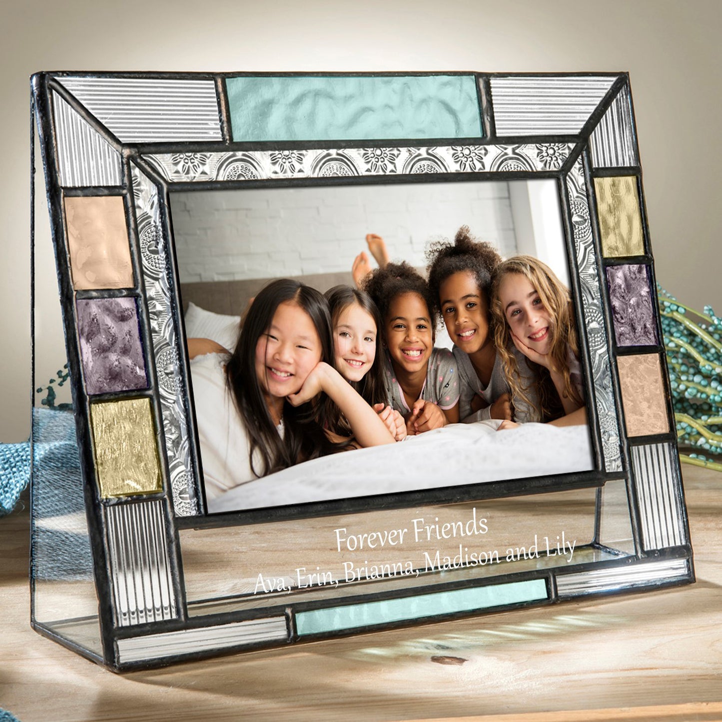 Friends Picture Frame Personalized Gift Multiple Sizes Colorful Stained Glass Photo Frame Pic 391 EP587 Series