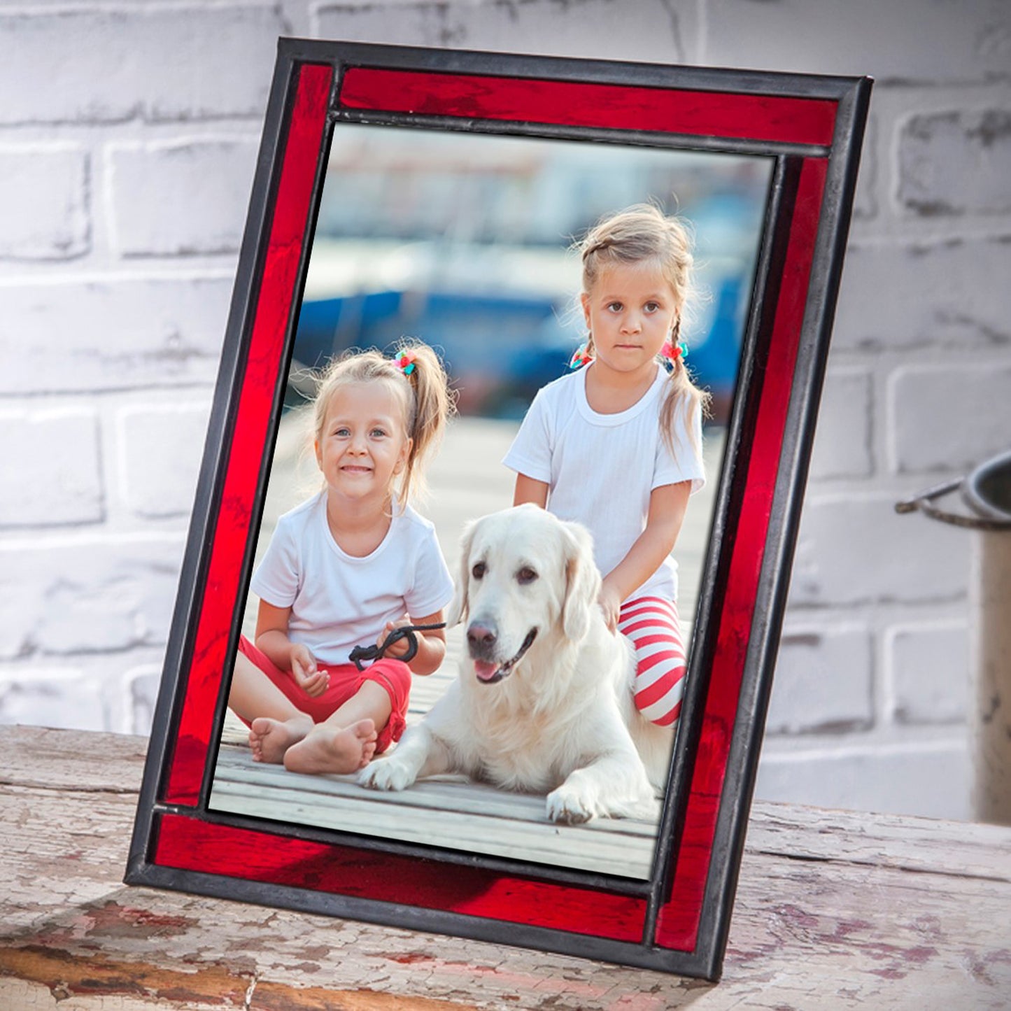 Red Stained Glass Picture Frame | PIC 325 Series