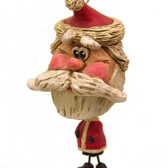 Santa Ornament with Rough Beard by Bert Anderson - Bac 019