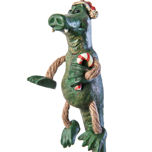 Bac 118 Alligator Ornament with Santa Hat