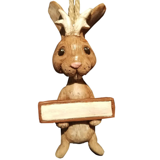 Bac 184 Jackalope Ornament with Sign