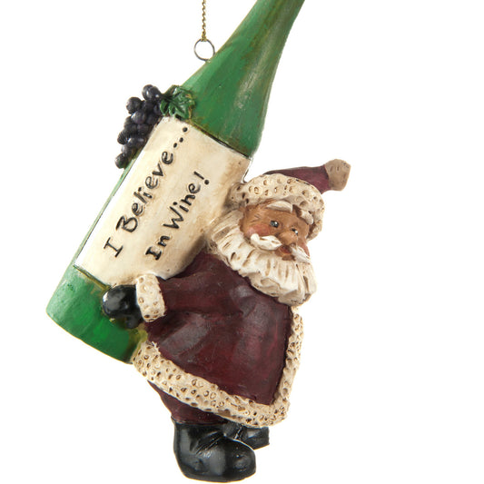 Santa Ornament with Wine Bottle by Bert Anderson - Bac 706