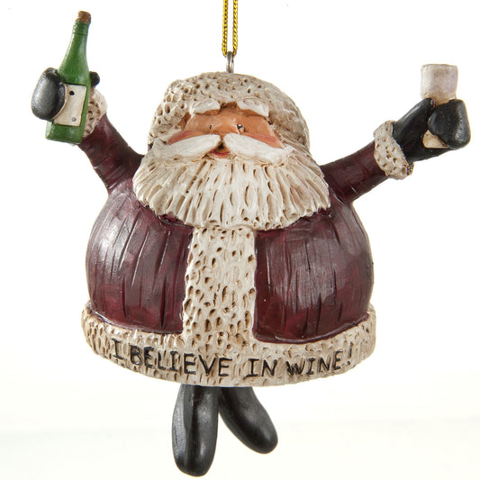 Santa Bell Wine Ornament by Bert Anderson - Bac 708
