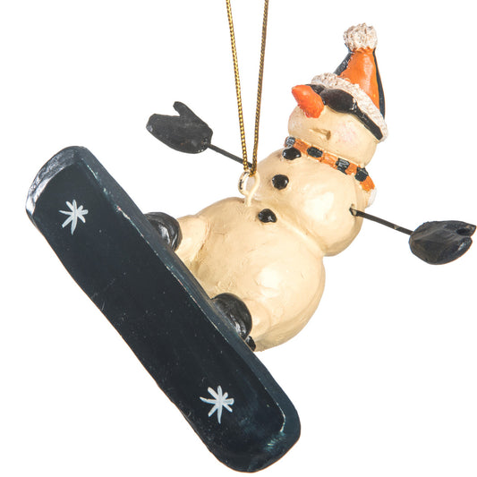 Bac 074 Snowboarding Santa Ornament