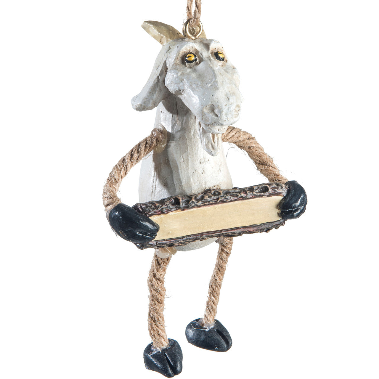 Bac 148 Dangly Goat Ornament with Sign