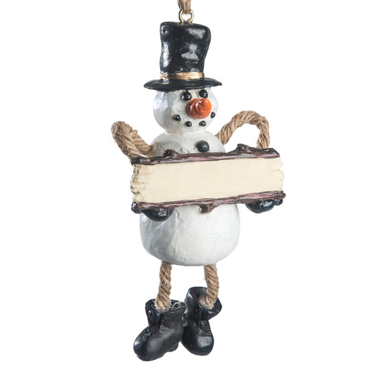 Bac 207 Snowman with Sign Ornament
