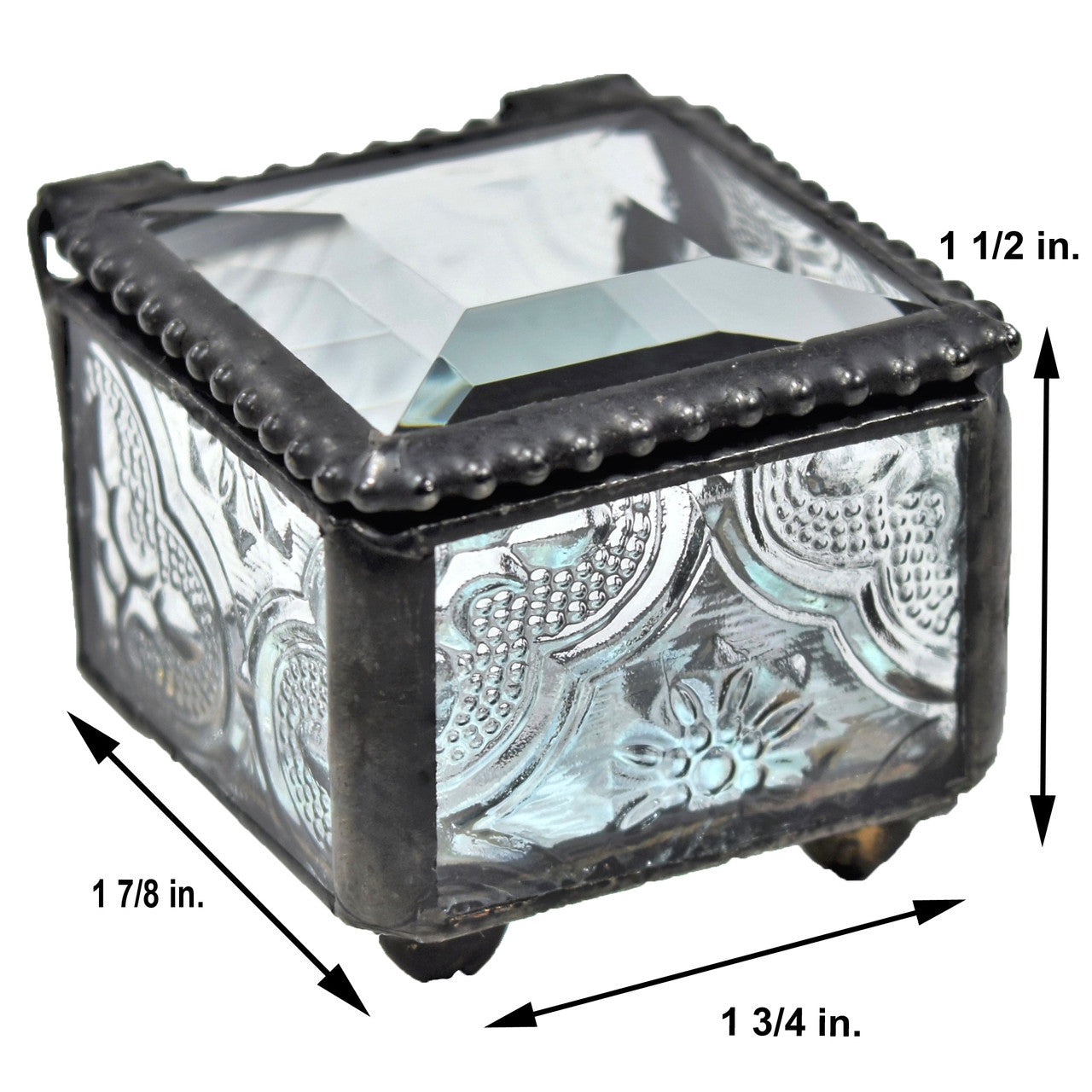 Vintage Glass Ring Box 522