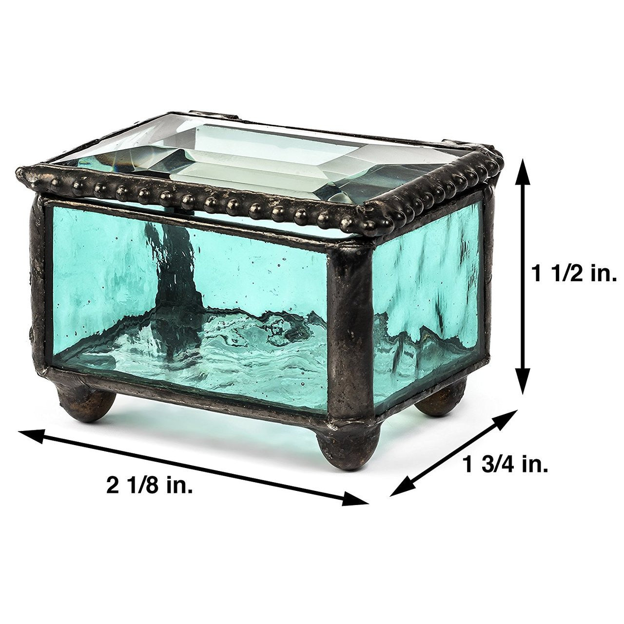 Small Turquoise Glass Ring Box 325-3