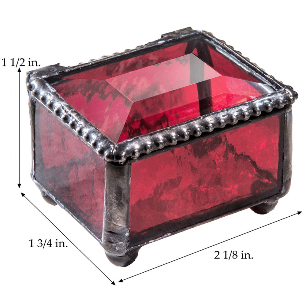 Small Red Glass Ring Box 325-4