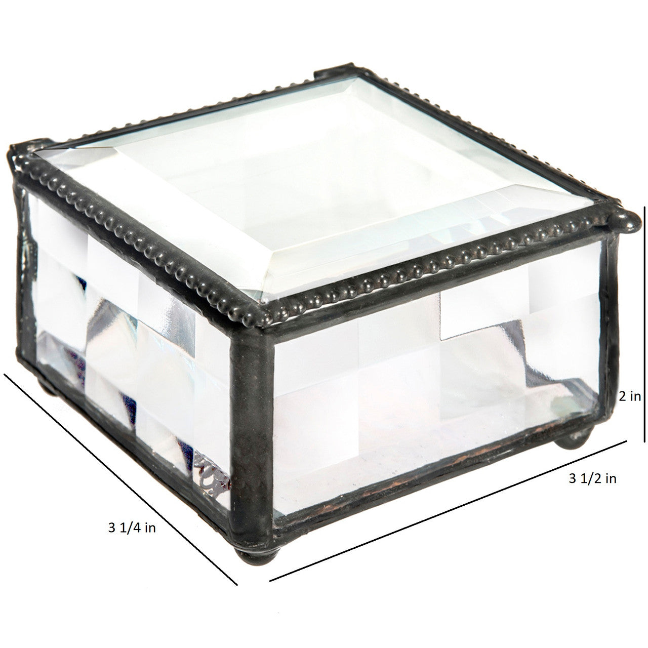 Clear Cube Glass Keepsake Box 333