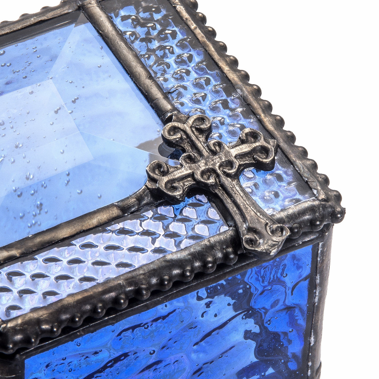 Blue Rosary Case with Cross Box 349-2