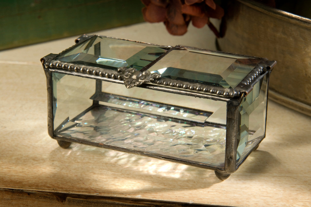 Center Open Crystal Glass Keepsake Box 676