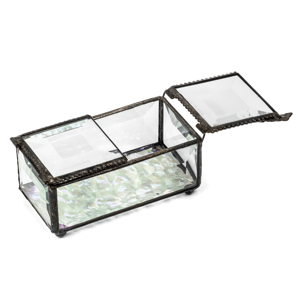 Center Open Crystal Glass Keepsake Box 676