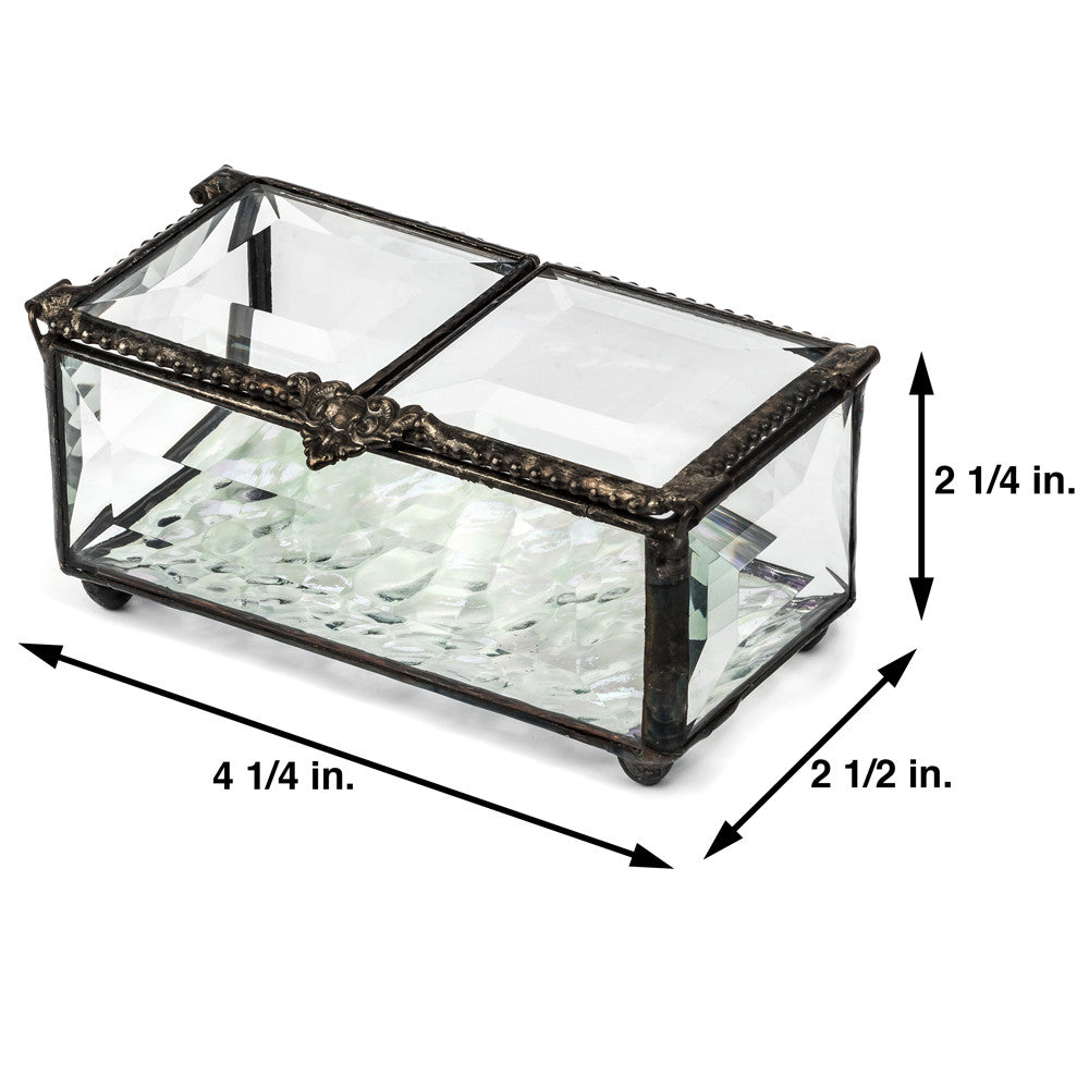 Center Open Crystal Glass Keepsake Box 676