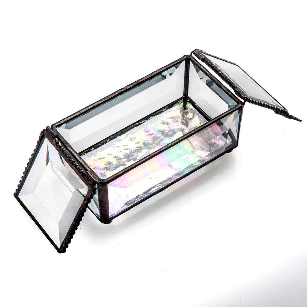 Center Open Crystal Glass Keepsake Box 676