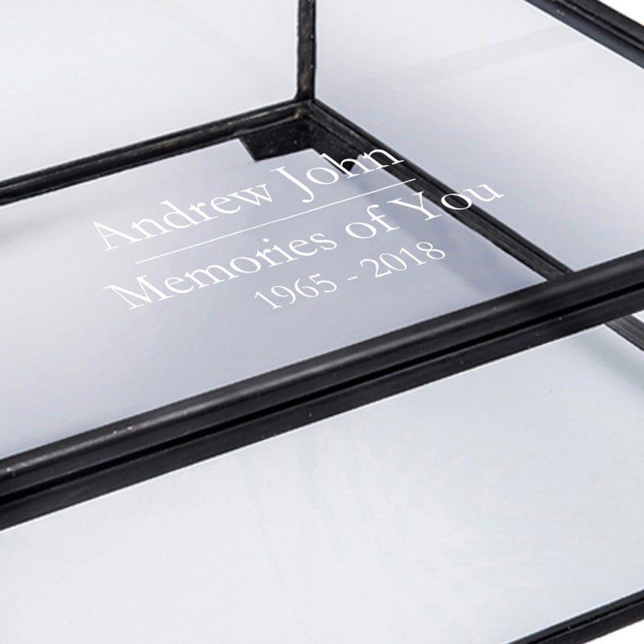 Memorial Keepsake Display Case Personalized by J Devlin Glass Art | Box 747 EB232