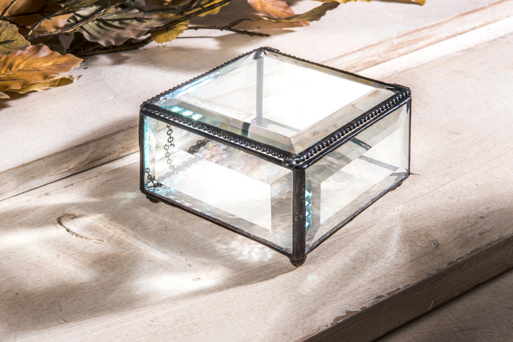 Beveled Glass Jewelry Box 829
