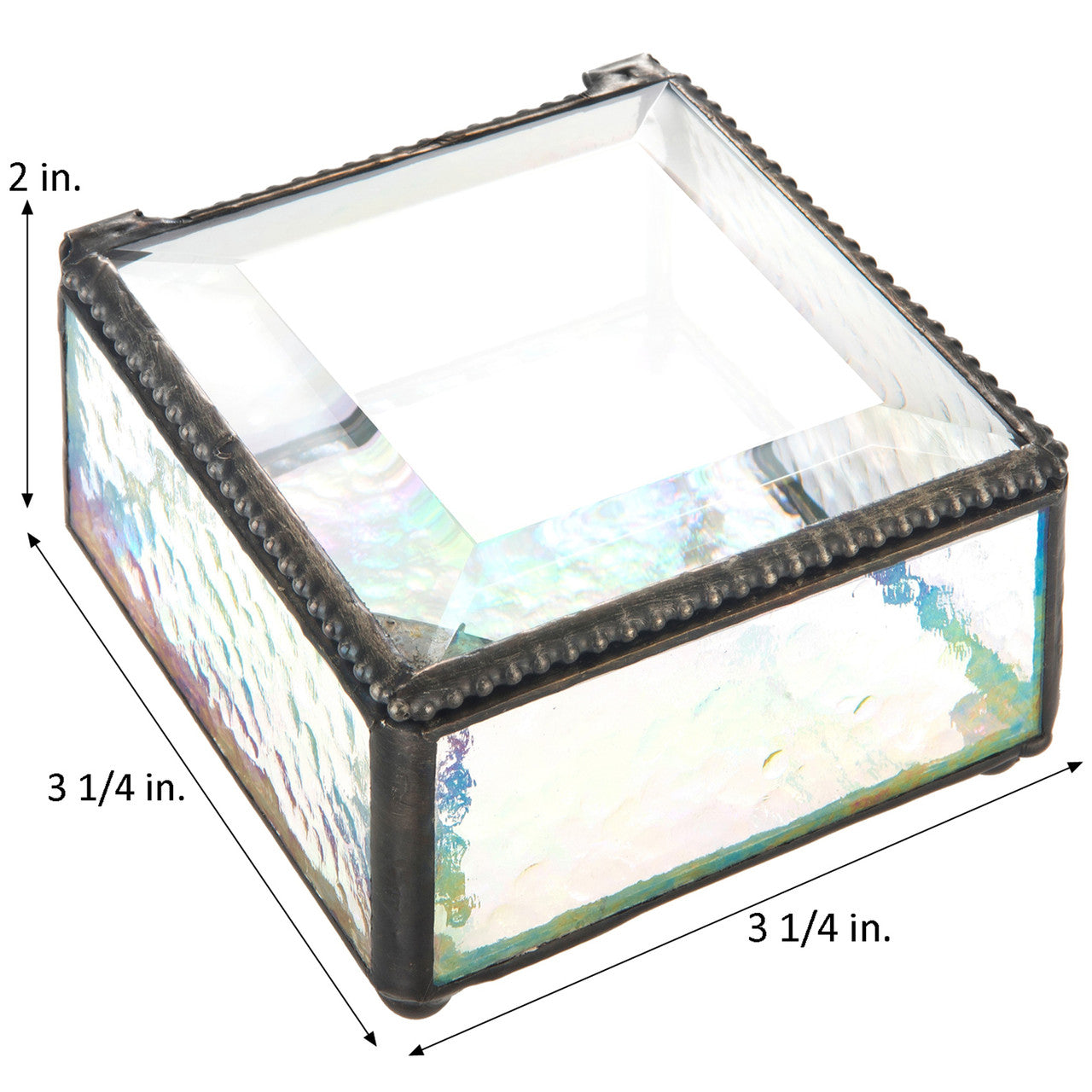 Clear Iridescent Decorative Glass Box 909