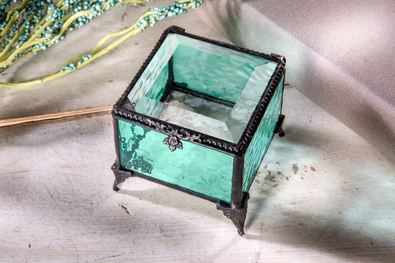 Turquoise Stained Glass Box 910