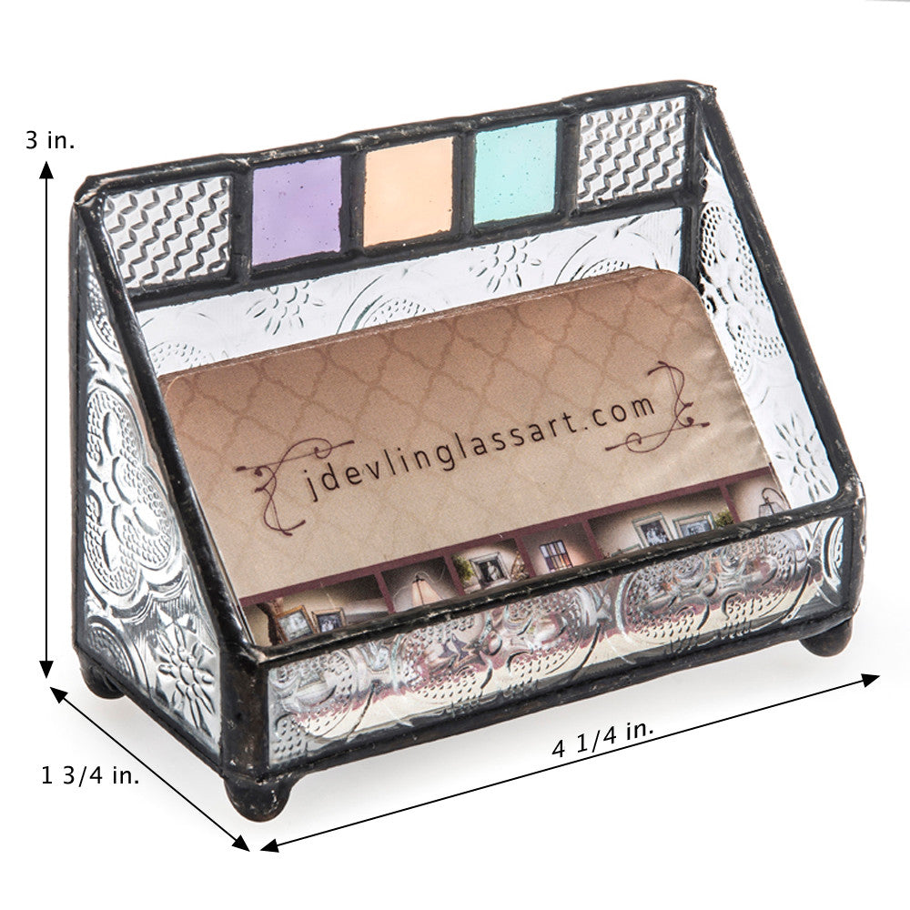 Business Card Holder for Women - Colorful Stained Glass | Crd 106