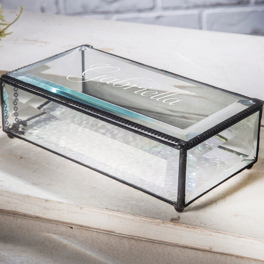 Large Glass Box Custom Engraved | Box 830 EB304