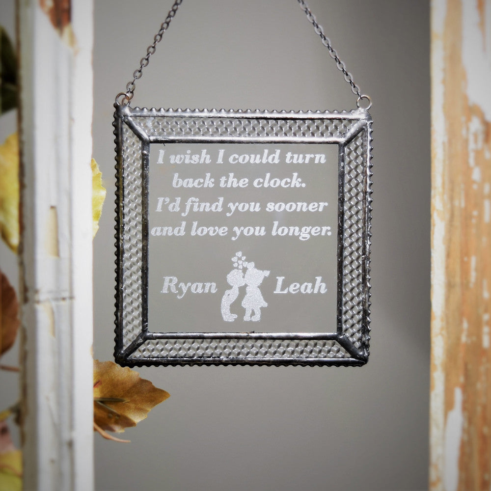 Personalized Ornament Window Sun Catcher Anniversary Valentine Quote Inspirational Message J Devlin Orn 265-2 EO105