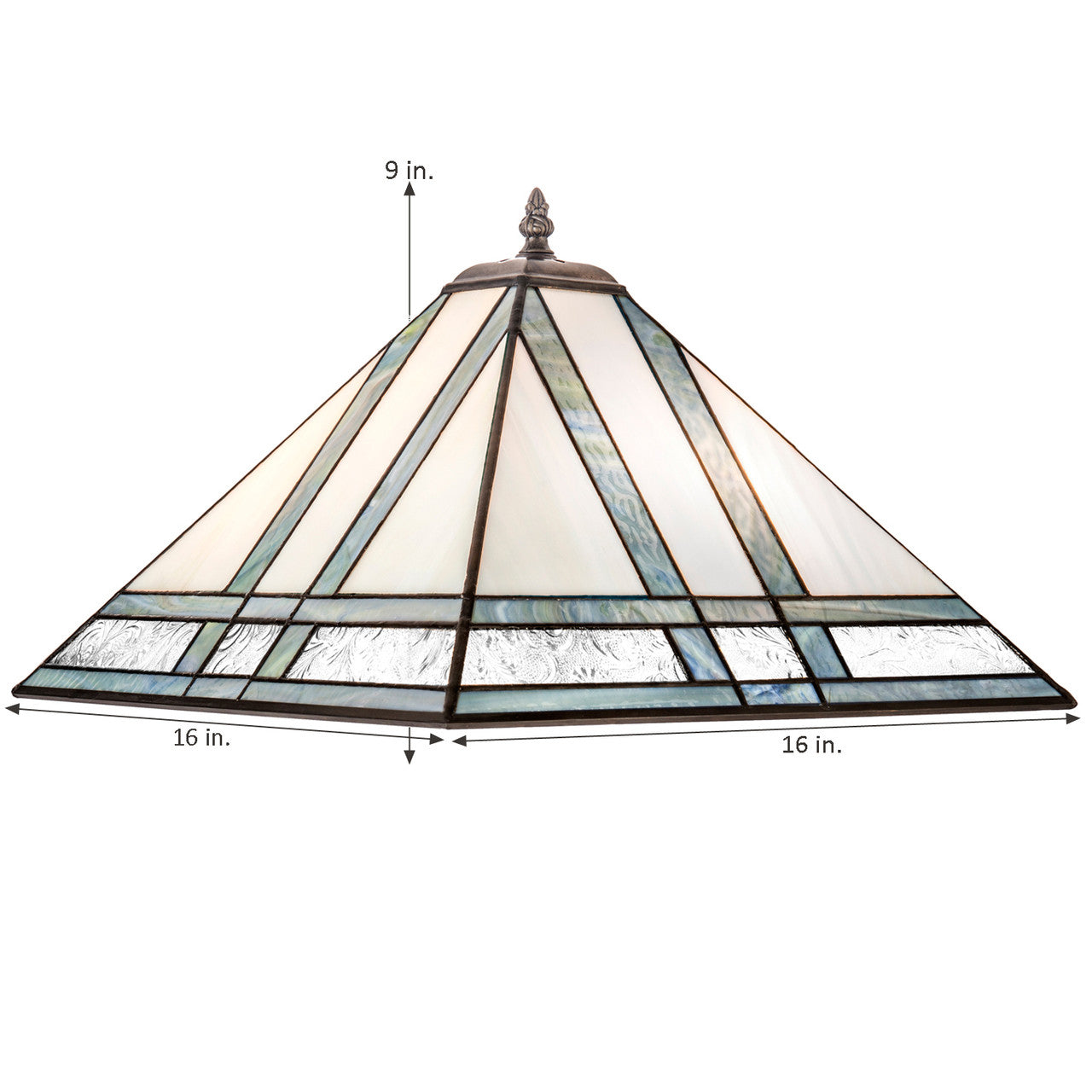 Blue Mission Stained Glass Table Lamp | LAM 370 TB